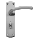 Yarwell Satin Nickel Lever on Backplate Bathroom Door Handle